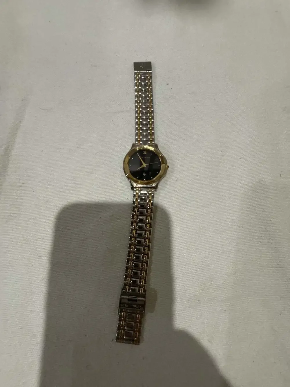 Rayard Quartz Two-Tone Stainless Steel Wrist Watch with Black Dial